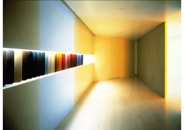 Hauserman Space, Dan Flavin work, design by Massimo Vignelli